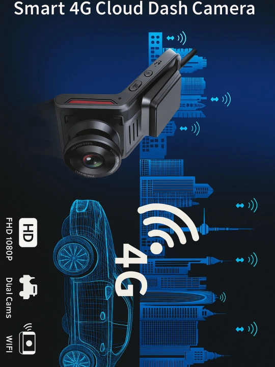 Avtomobil videoregistratori – old va orqa kamera, HD yozuv - 