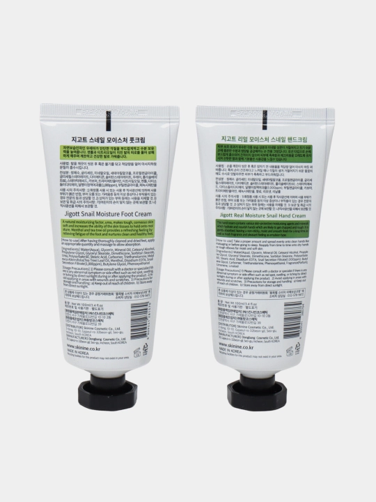 JIGOTT Real Moisture Set — shilliqurt mutsini bilan qo‘l va oyoq kremlari to‘plami, 2 dona