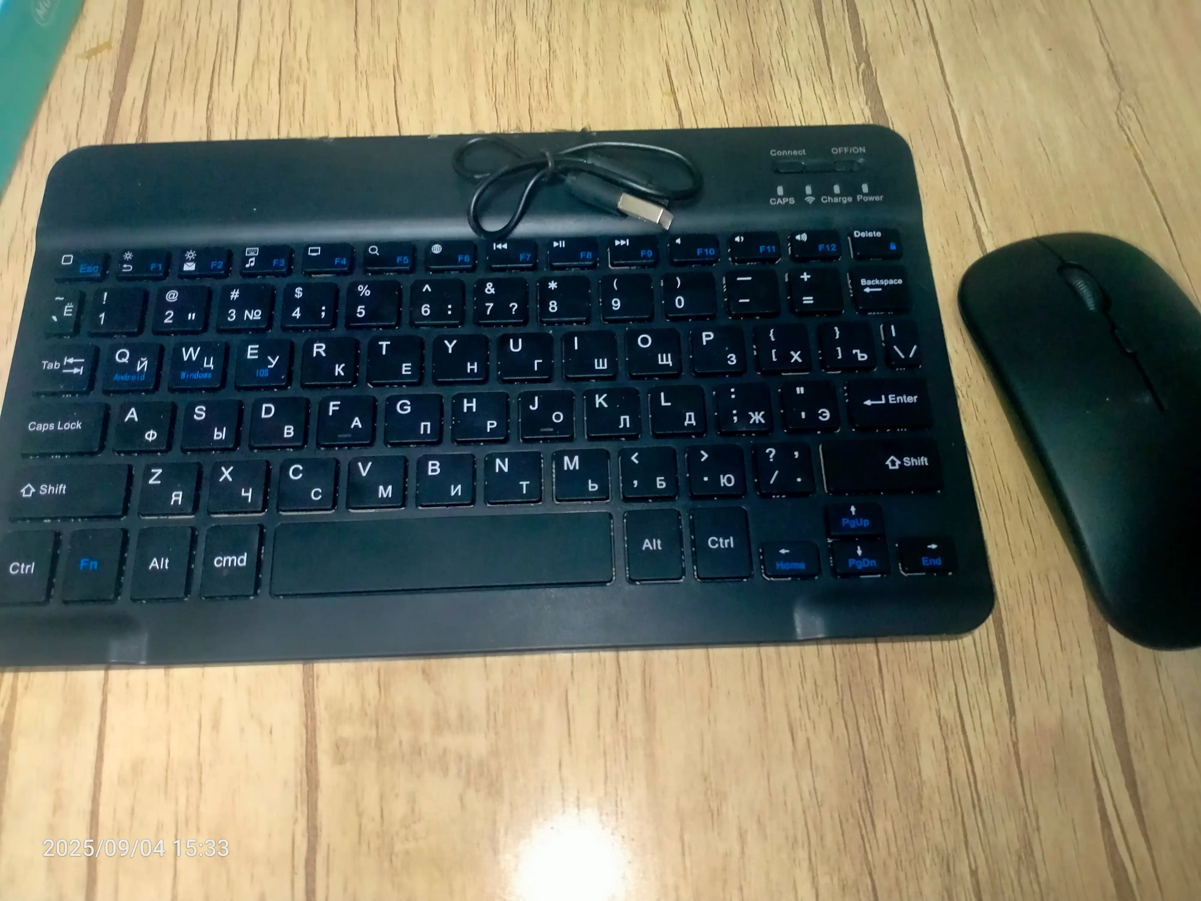 Simsiz mini klaviatura va ikki rejimli sichqoncha toplami, bluetooth orqali ulanish