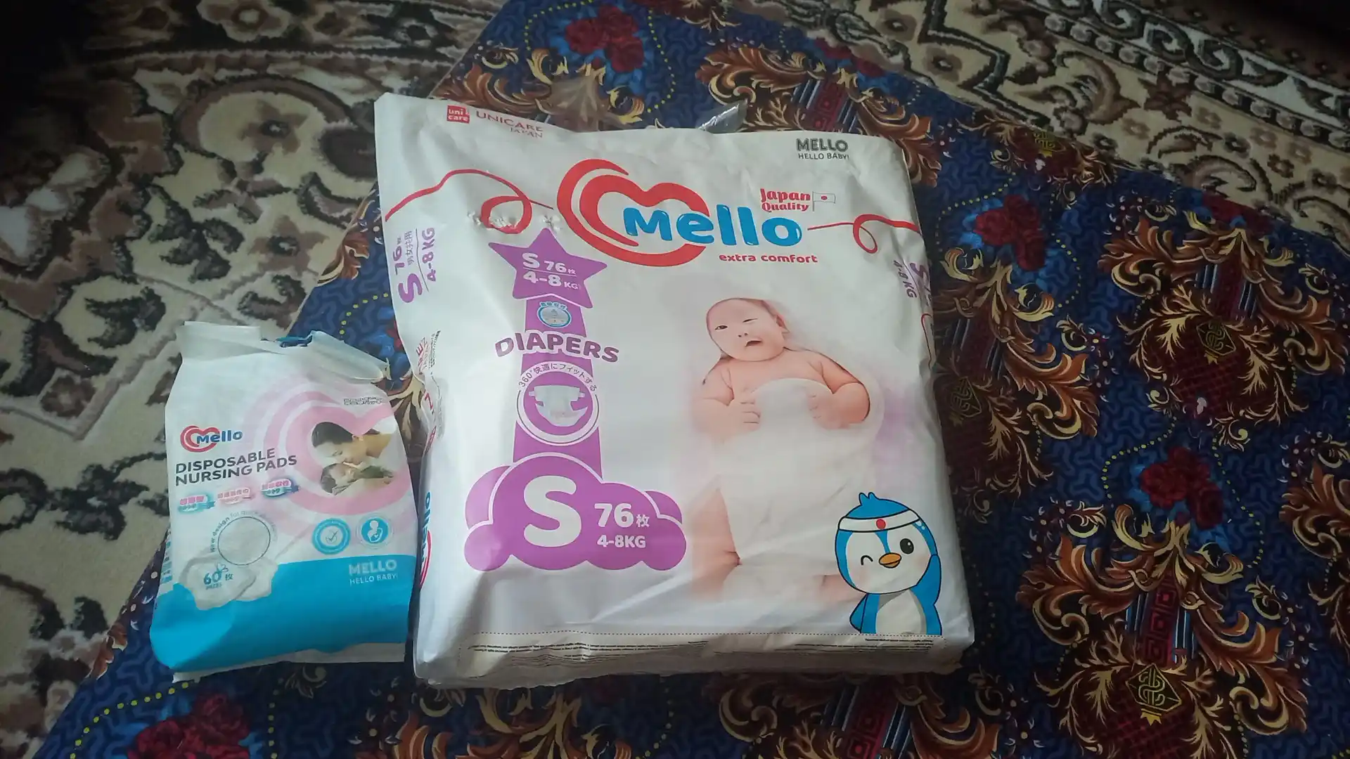 Yangi tug'ilgan chaqaloqlar uchun tagliklar MELLO,  S 4-8 kg, 72 dona
