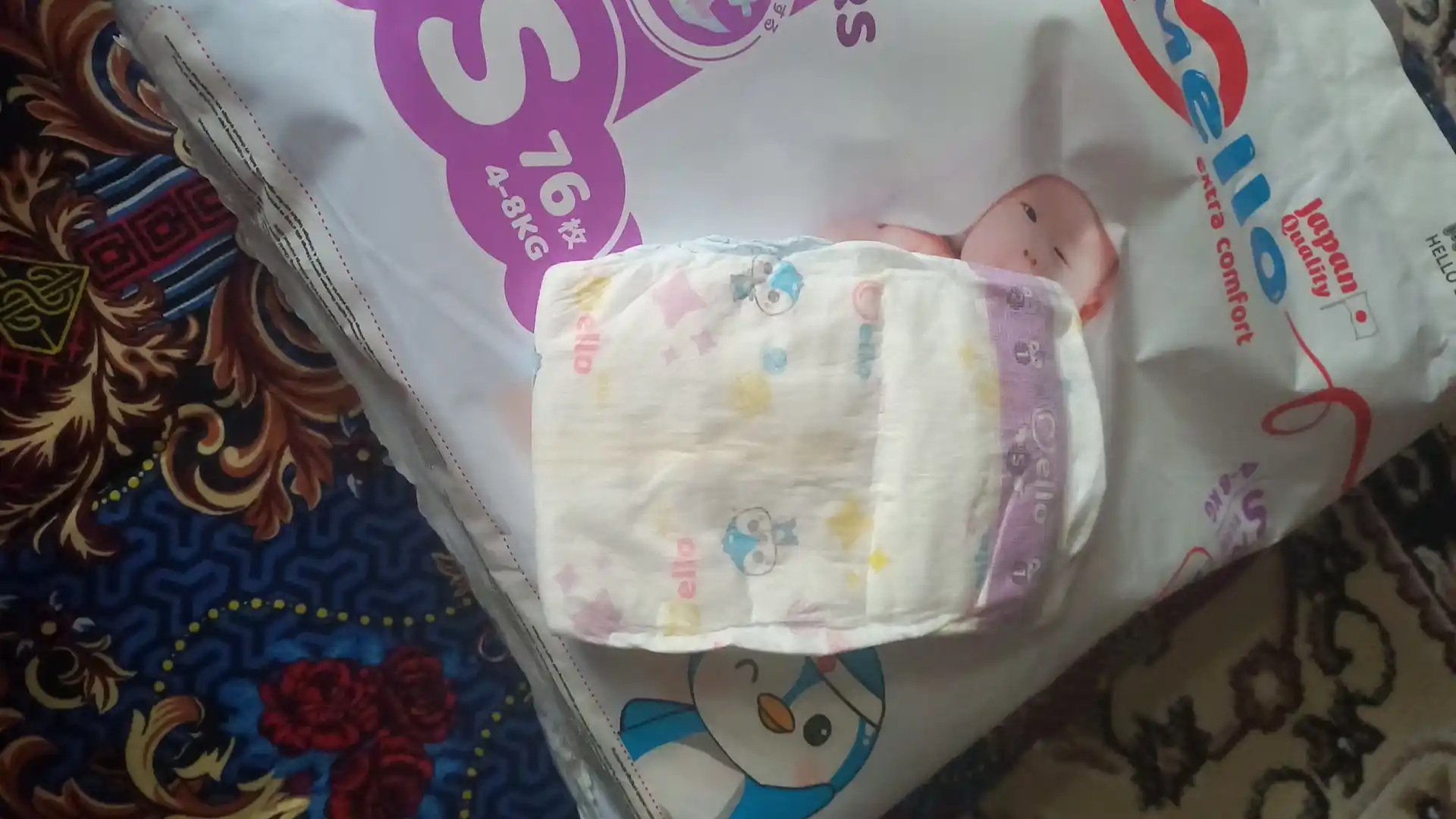 Yangi tug'ilgan chaqaloqlar uchun tagliklar MELLO,  S 4-8 kg, 72 dona