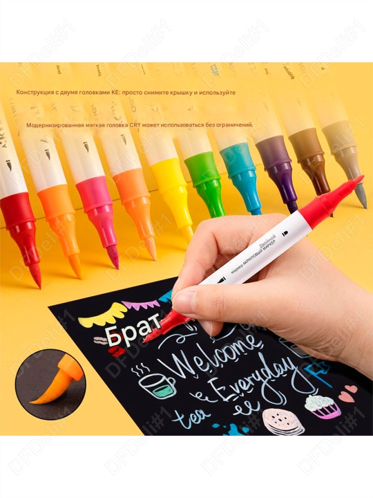 Akril marker, 12 dona HM924-12 Deli, 924-12-HM