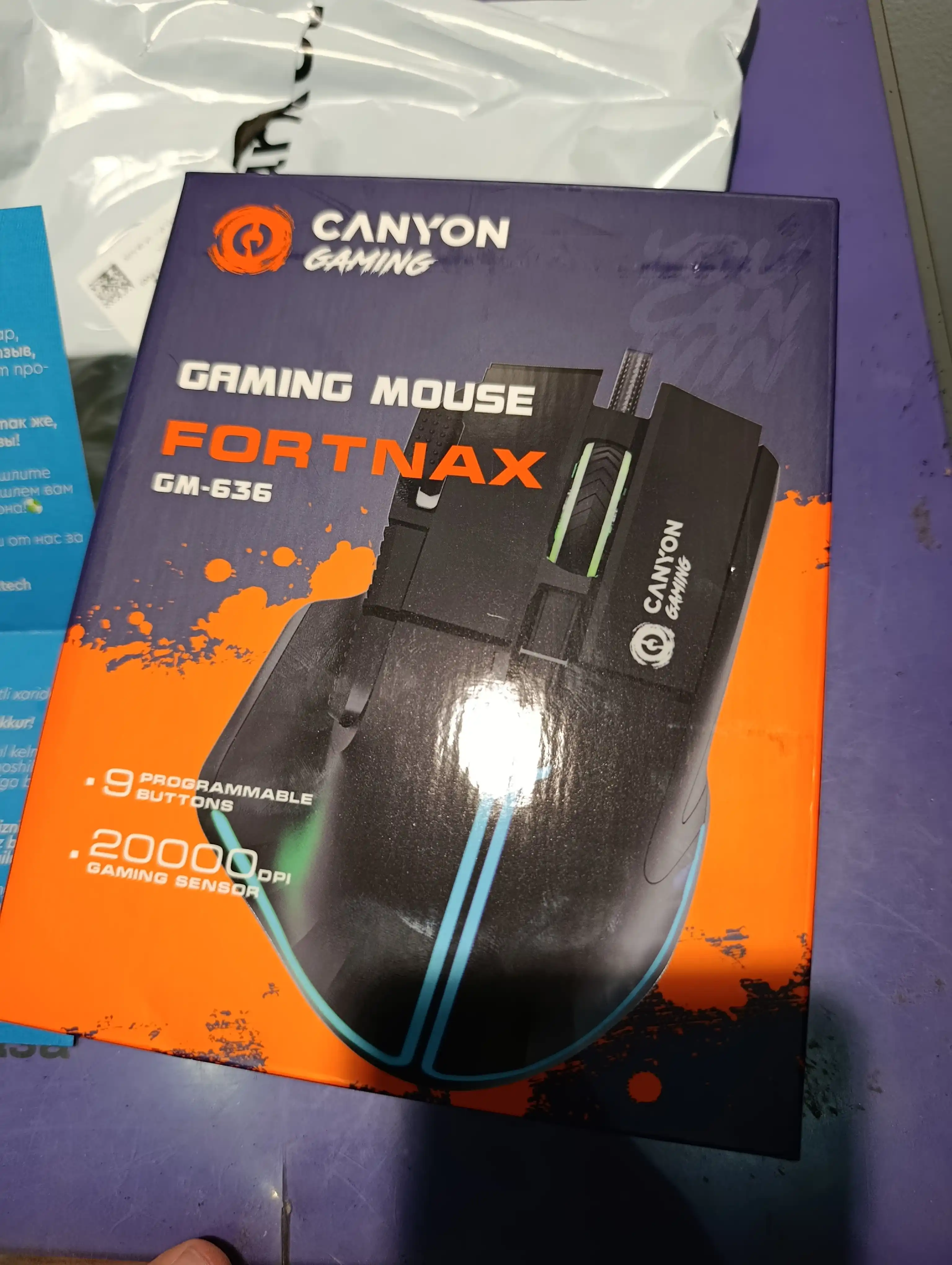 Gaming sichqoncha simli CANYON Fortnax GM-636, RGB yoritgich bilan