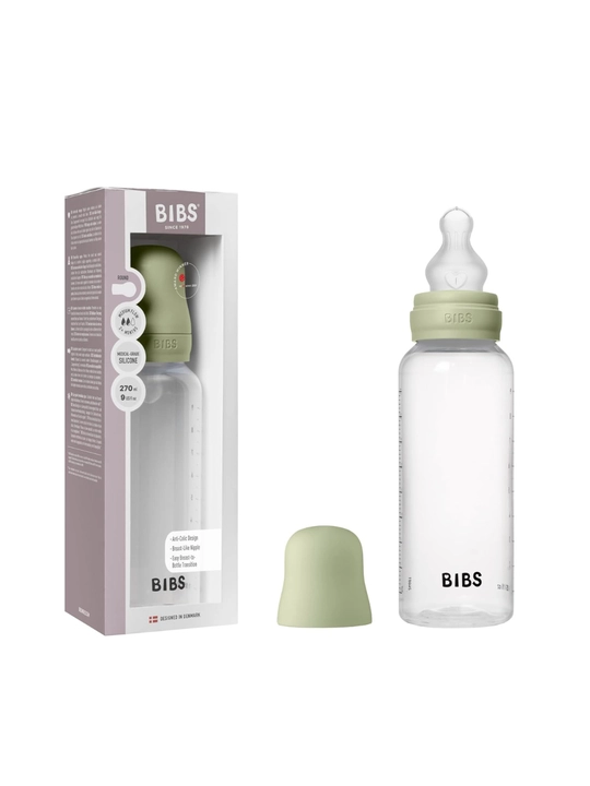 Детская бутылочка BIBS 270 мл, средний поток, антиколик – Blush, Baby Blue, Sage, Ivory