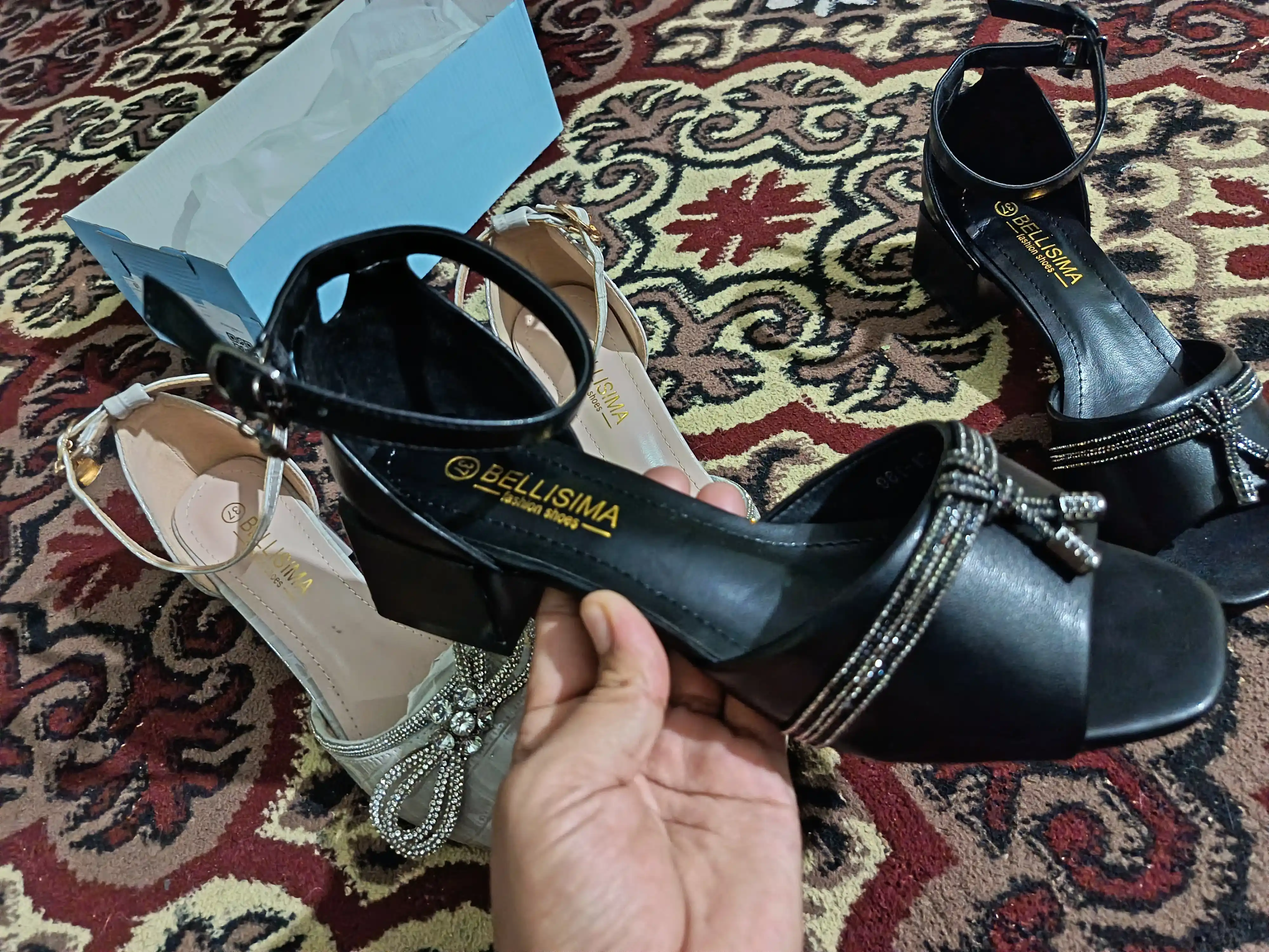 BELLISIMA 961-10PU sun’iy charmli ayollar bosonojkasi, 5 sm poshna, 2 rang, 36–40