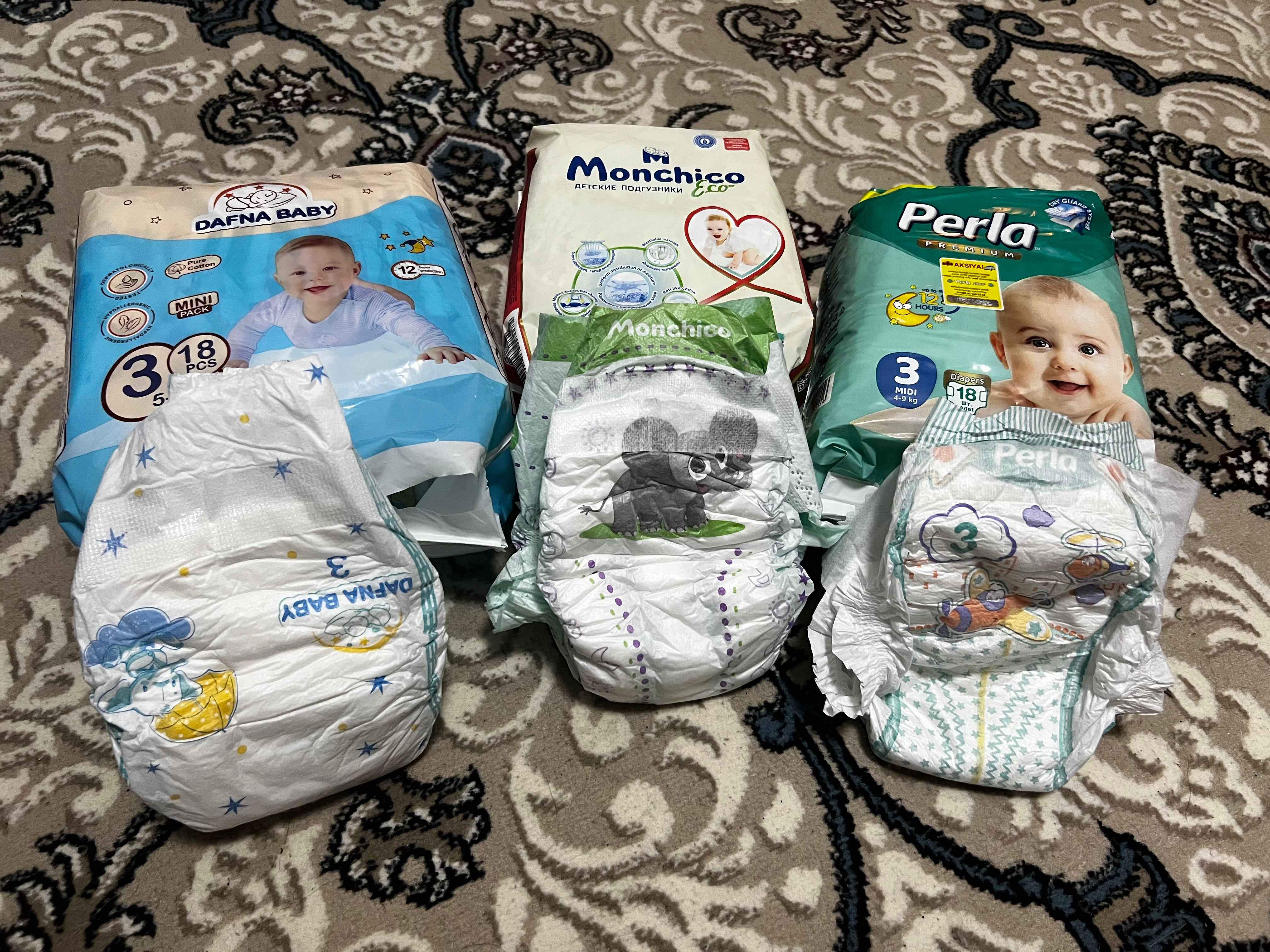 Детские подгузники, Dafna baby 1, 2, 3, 4, 5, 6 мини