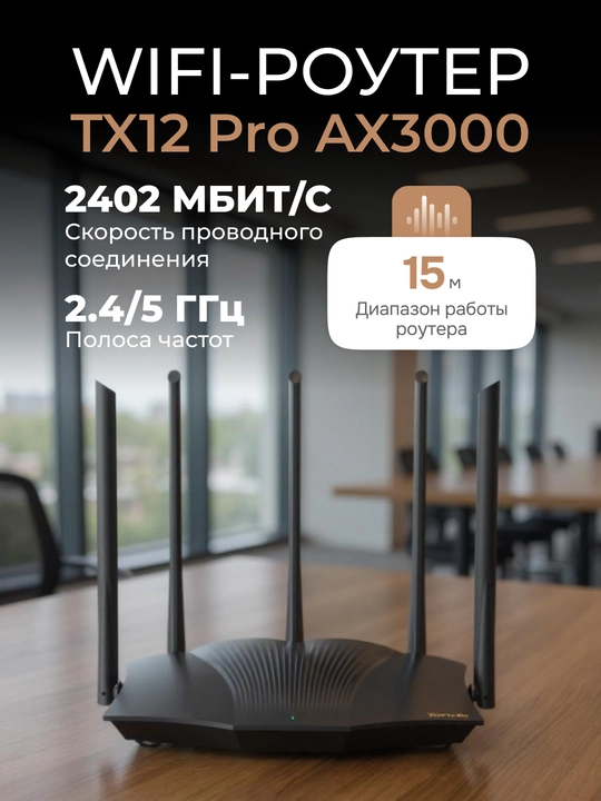 Wi-Fi роутер, Tenda TX12 Pro AX3000 - 