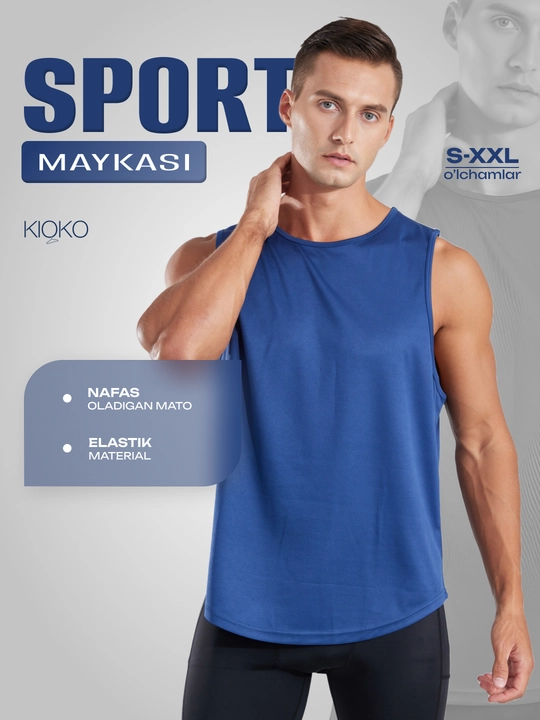 Erkaklar maykasi, sport Kioko, futbolka, yengsiz. Erkaklar sport kiyimi - 
