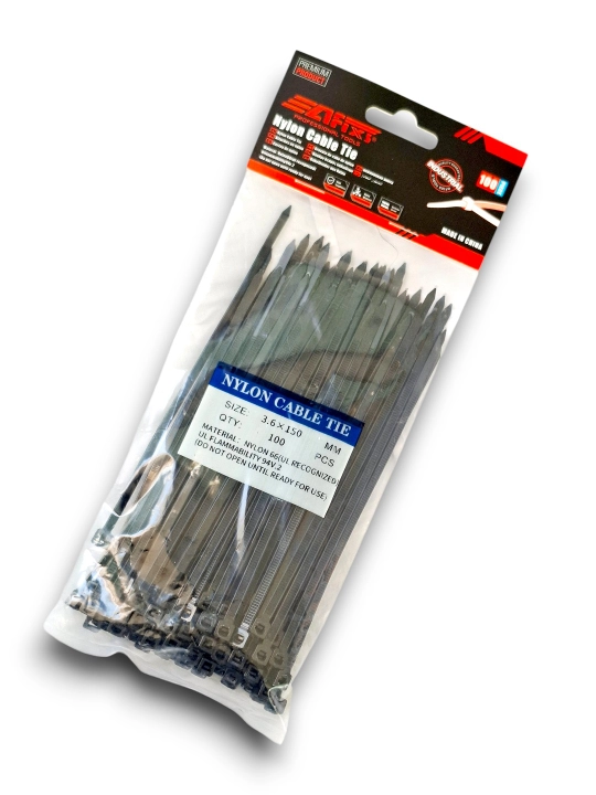 Plastik neylon xomutlar, paketda 100 dona, tortqichlar