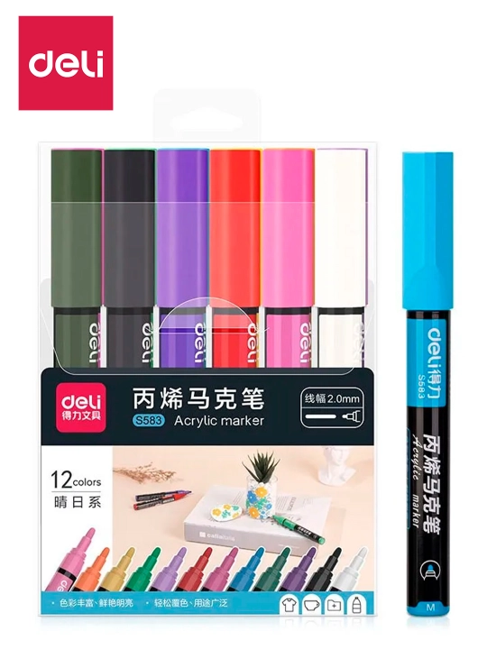 Markerlar Paint, 12 rang, S583 Deli, 583-S - 