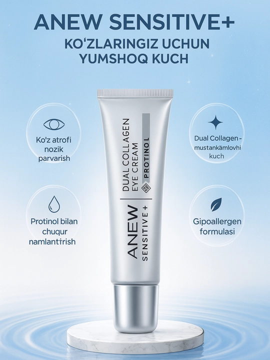 Крем для кожи вокруг глаз Sensitive+ Dual Collagen, 15 мл - 