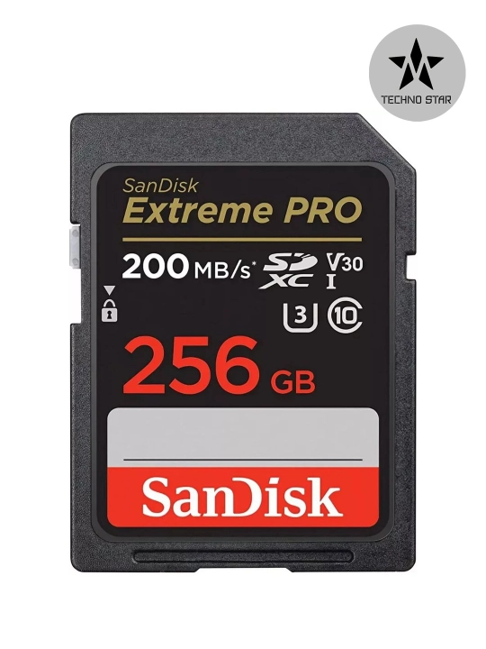 Sandisk Extreme Pro 512/256 GB hotira kartasi, UHS-I 200MB/s, U3 4K V30, fotoapparat uchun