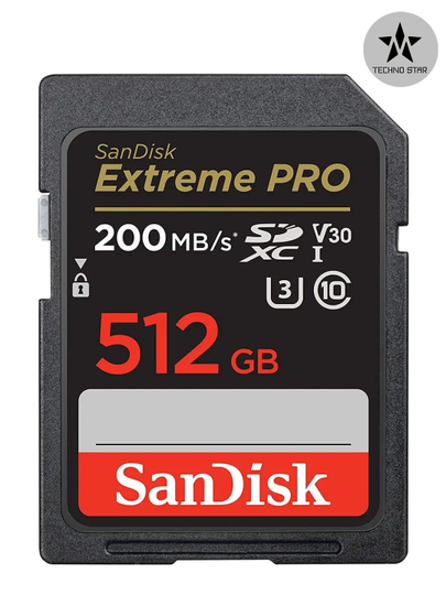 Sandisk Extreme Pro 512/256 GB hotira kartasi, UHS-I 200MB/s, U3 4K V30, fotoapparat uchun