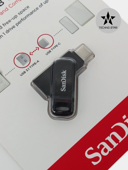 USB/Type C флешка Sandisk Ultra Dual Drive Go 512Gb, USB 3.2/ USB Type-C 400 Mb/s