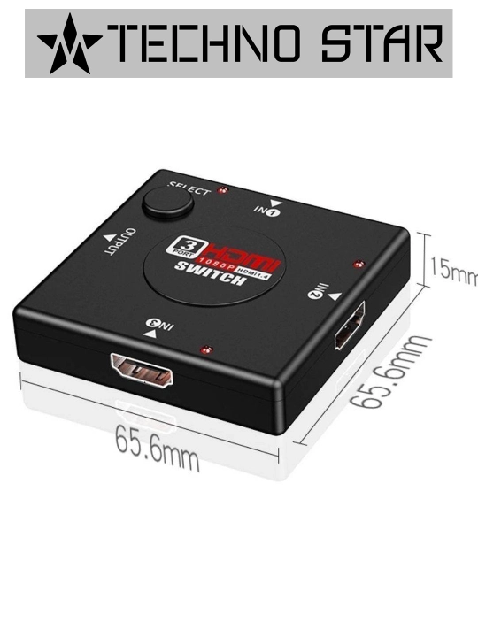 Переключатель свитч с 3-х HDMI на 1 монитор, кнопка