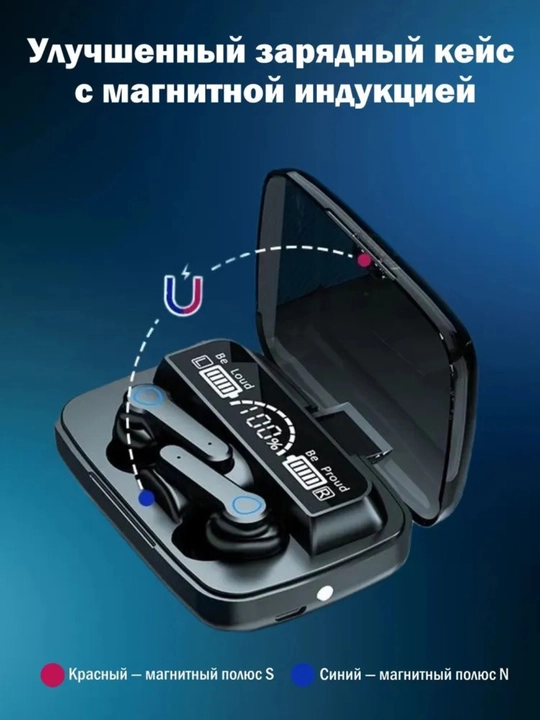 M10 / M19 simsiz quloqchinlar – mikrofon, telefon zaryadi va LED indikator