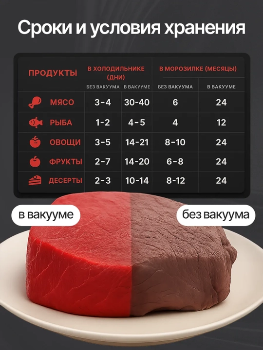 Пакеты для вакууматора, рифленые, в рулоне, сувид, для хранения и заморозки продуктов