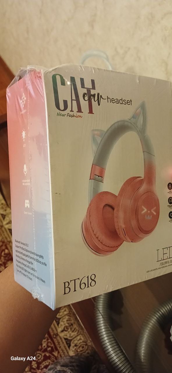 Simsiz quloqchinlar "Cat Ear" Bluetooth 5.1, qizlar va bolalar uchun mikrofonli quloqchin