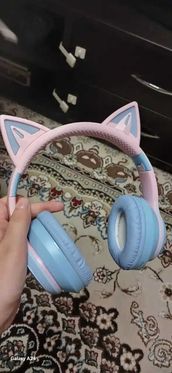 Simsiz quloqchinlar "Cat Ear" Bluetooth 5.1, qizlar va bolalar uchun mikrofonli quloqchin