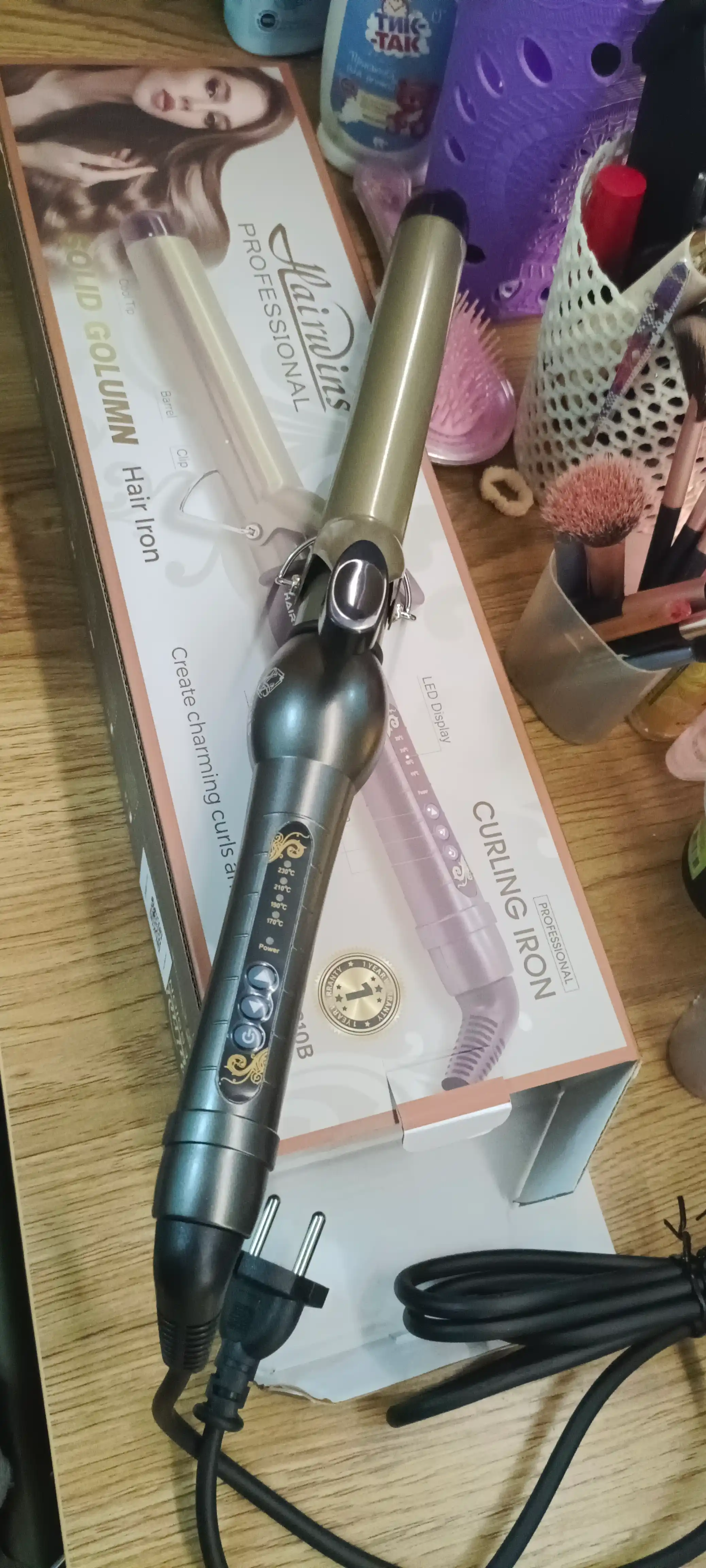 Professional ployka dazmol Hairwins HW-8810 soch turmaklash uchun, harorat nazorati