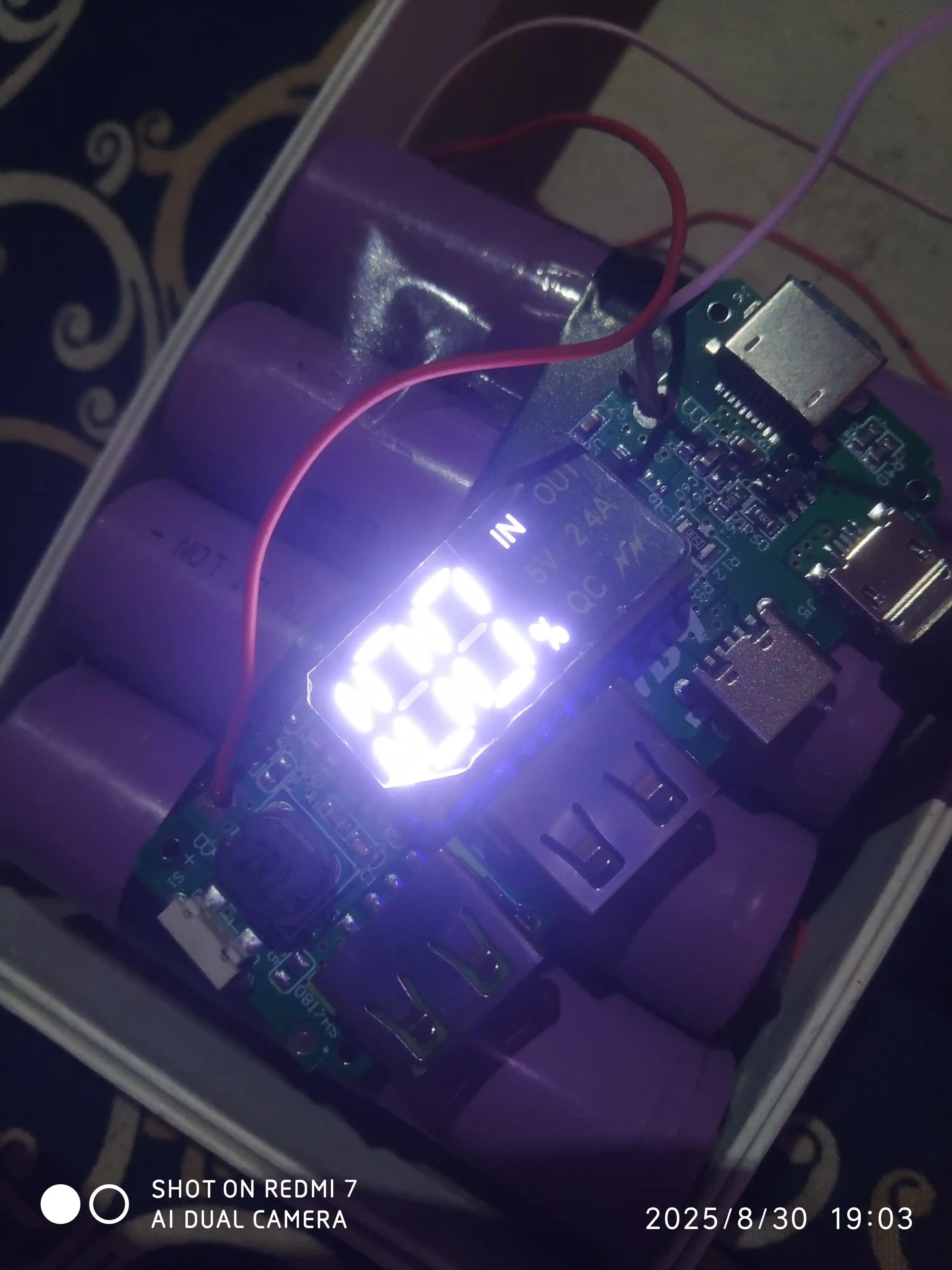 Плата контроллер H961-U V6.0 к powerbank с LED дисплеем, USB, 5В, 2.A