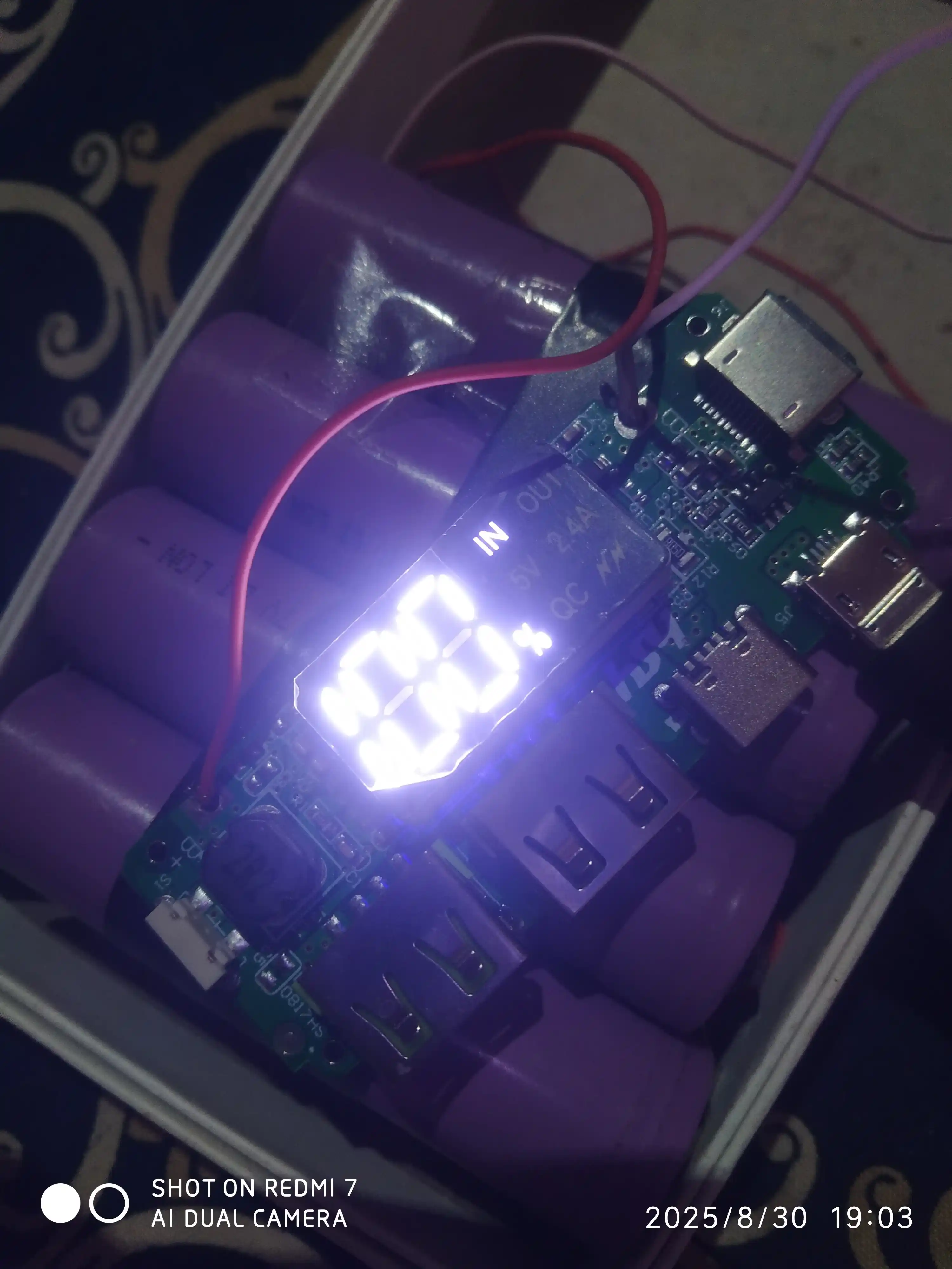 Плата контроллер H961-U V6.0 к powerbank с LED дисплеем, USB, 5В, 2.A