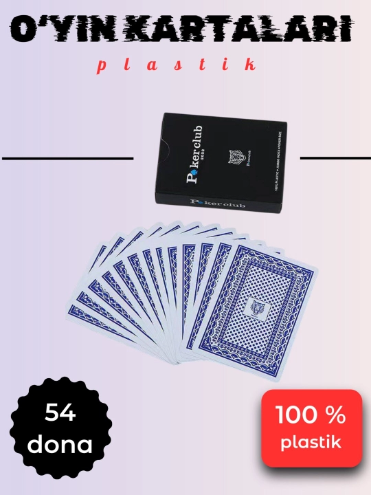 Игральные карты Poker Club, пластиковые, 54 карты - 