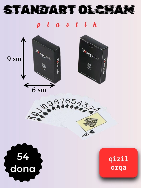 Игральные карты Poker Club, пластиковые, 54 карты