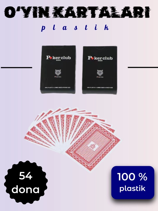 Игральные карты Poker Club, пластиковые, 54 карты - 