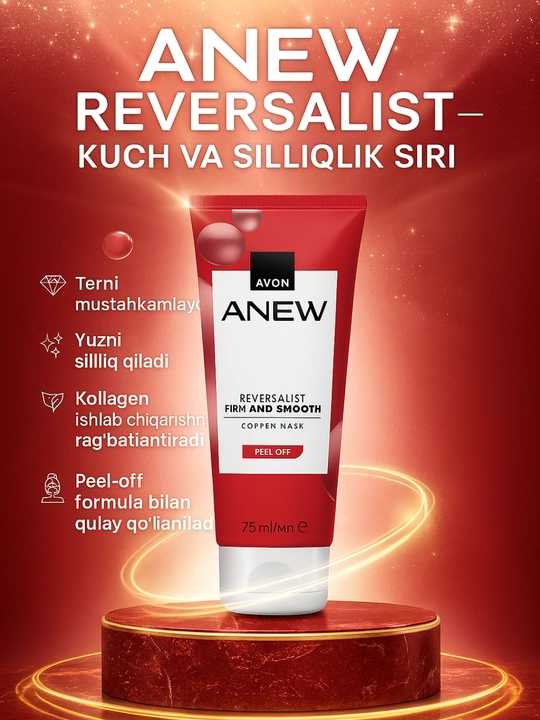 Ayollar uchun yuz niqob, Reversalist qattiq va silliq mis yuz niqobi, 75 ml - 