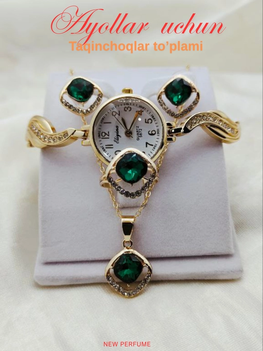 Ayollar taqinchoqlar to‘plami, marjon, zirak, uzuk, taqinchoqlar to‘plami