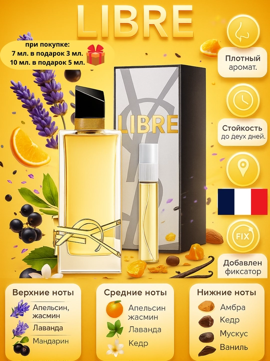 Аtir ayollar uchun Libre Yves saint laurent, Parfyum, duxi