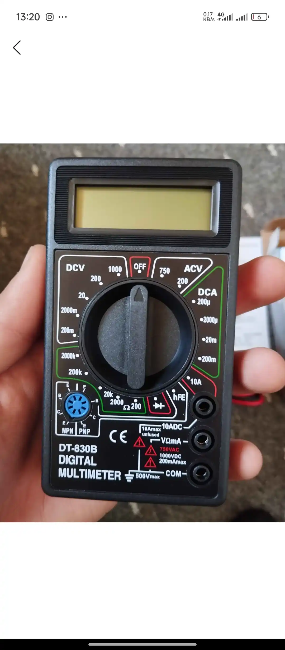 Raqamli multimetr DT-830B: tok, kuchlanish va qarshilikni olchash uchun