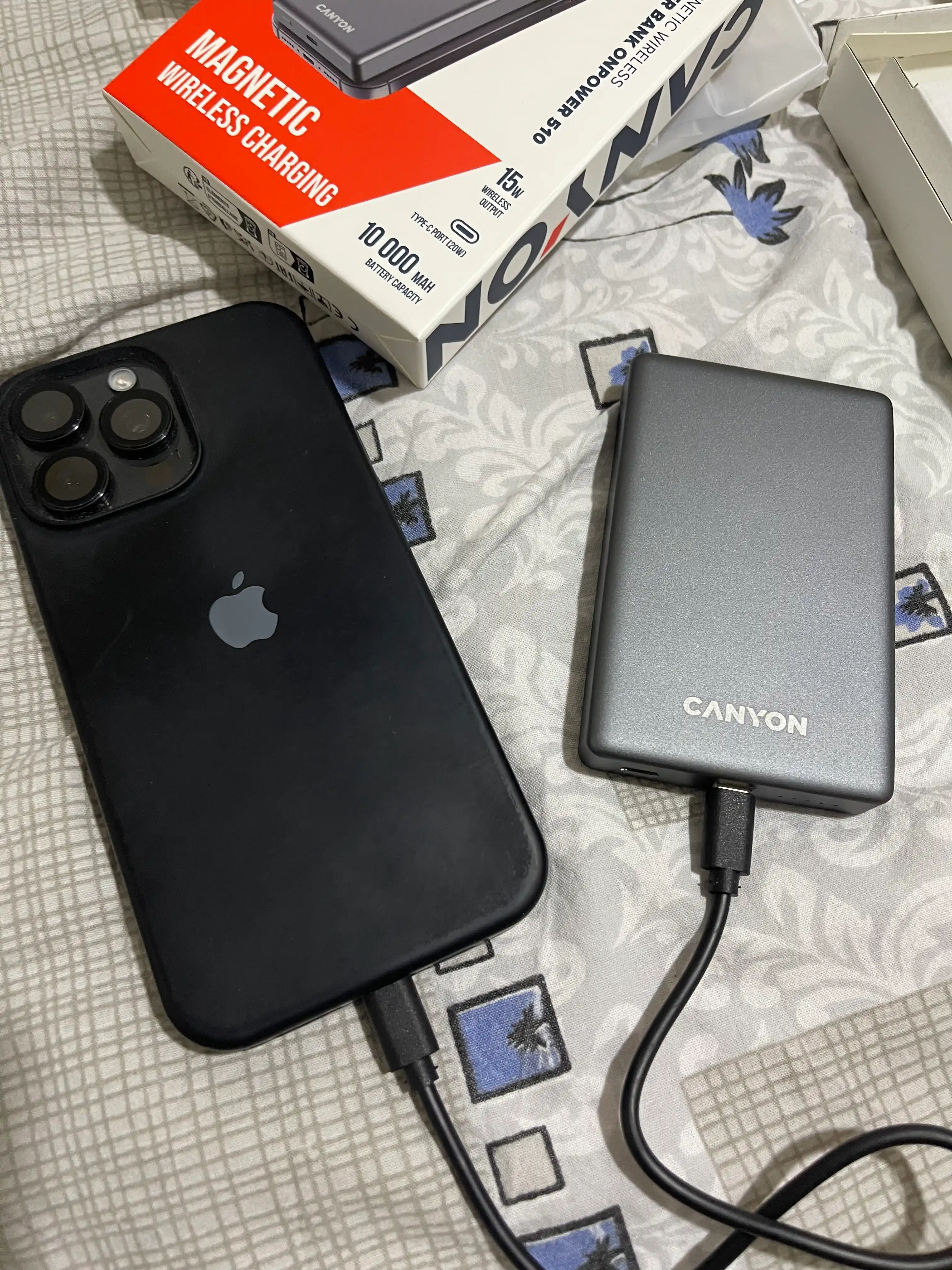 Simsiz magsafe power bank CANYON OnPower Slim, iphone uchun, 5000 mA, 10000 mA