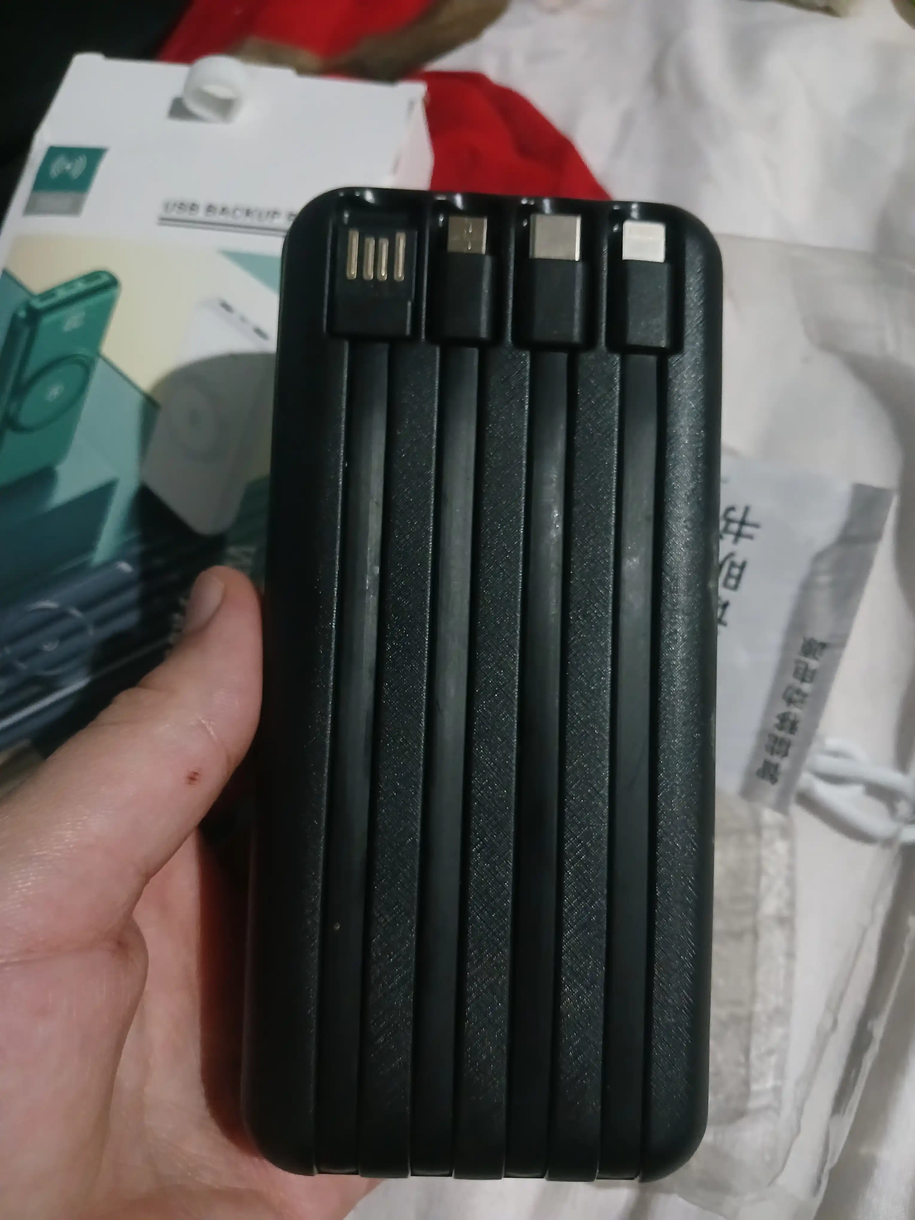 Повербанк 10000 мА/ч, 20000 мА/ч, 30000 мА/ч, Power Bank, 5 в 1 с кабелем,