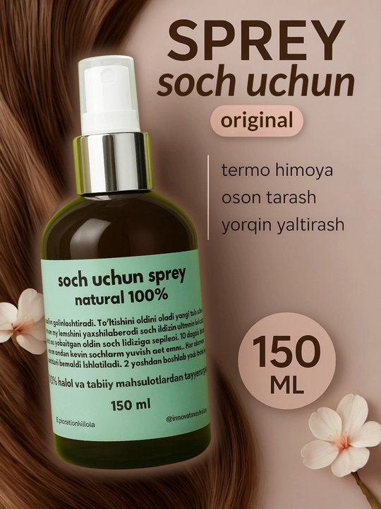 Soch spreyi, soch to‘kilishini to‘xtatadi, o‘sishini tezlashtiradi - 