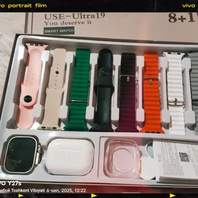 Умные часы, Smart Watch Ultra и наушники iPods pro, с 8 ремешками, подарочный набор 10 в 1