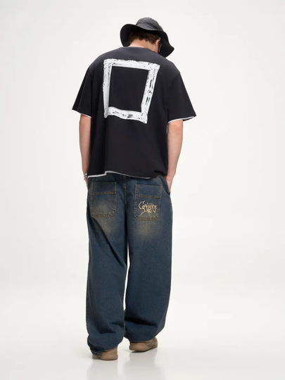 Keng jinsi shimlar y2k baggi oversize sk8 UNI