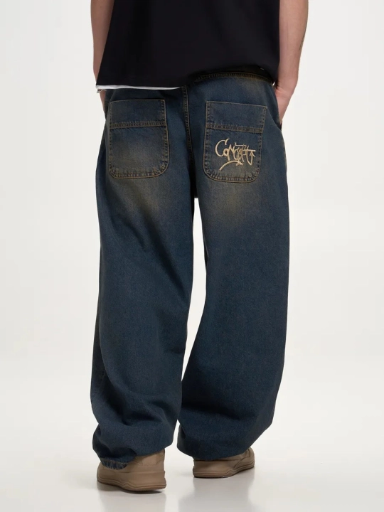 Keng jinsi shimlar y2k baggi oversize sk8 UNI