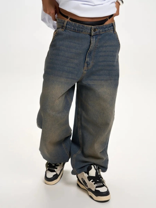 Keng jinsi shimlar y2k baggi oversize sk8 UNI