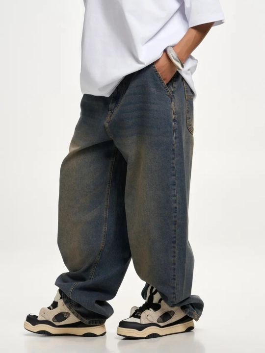Keng jinsi shimlar y2k baggi oversize sk8 UNI