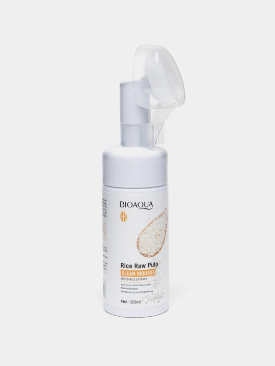 Bioaqua guruchli suv bilan yuvinish uchun tozalovchi ko‘pik, aknega qarshi, 120 ml