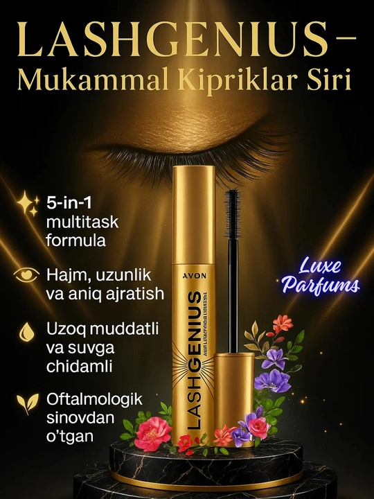 Тушь для ресниц Lash Genius Multitask and Multiply Blackest Black, 10 мл - 