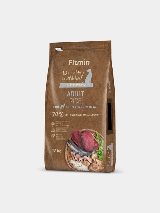 Baliq va kiyik go'shti bilan quruq it yemi, Fitmin Purity