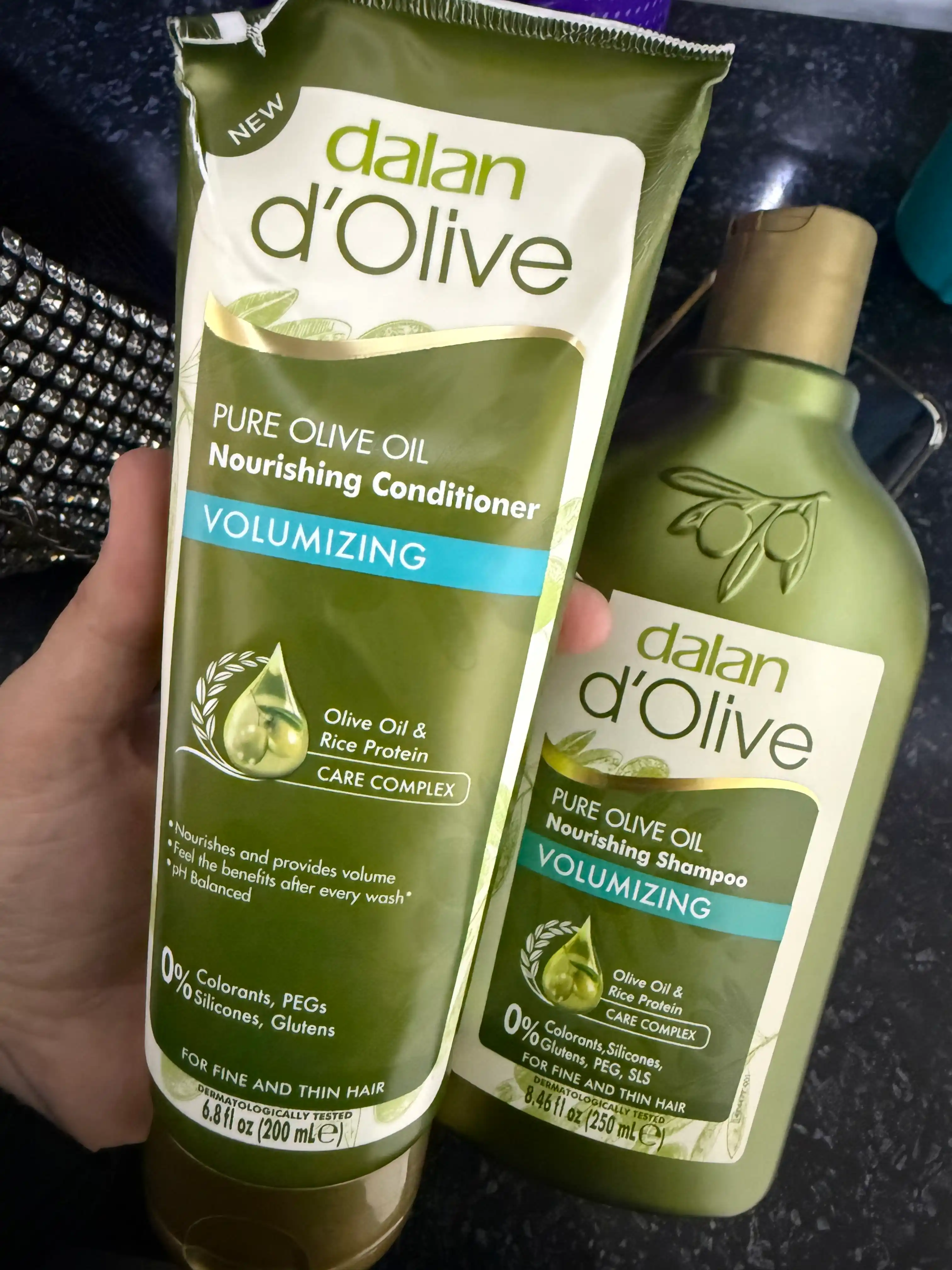 Шампунь для волос Dalan d'Olive Shampoo, 250 мл, Придание объема с протеинами риса