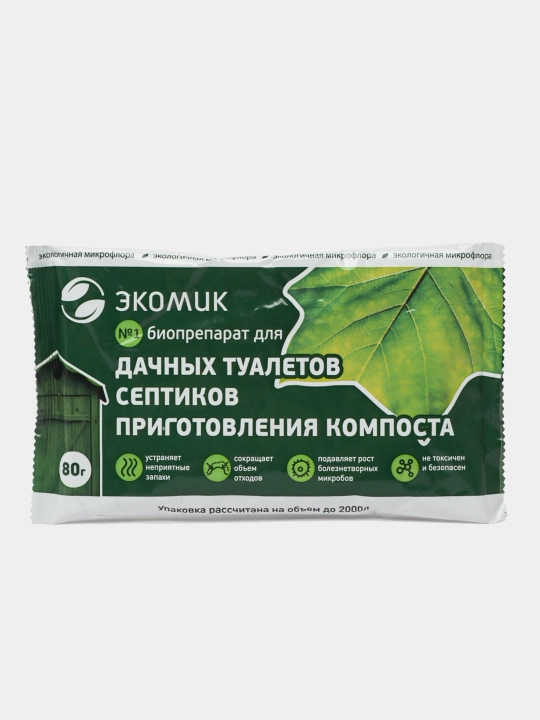 Экомик – дача ҳожатхоналари, септиклар ва компост тайёрлаш учун №1 биопрепарат, 80 г - 