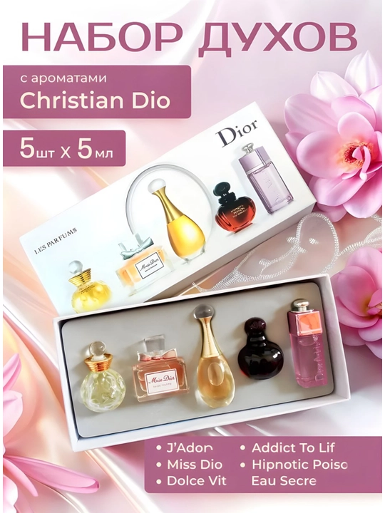 Christian Dior, элегантная коллекция мини-парфюмов для женщин объемом от 5 до 25 мл