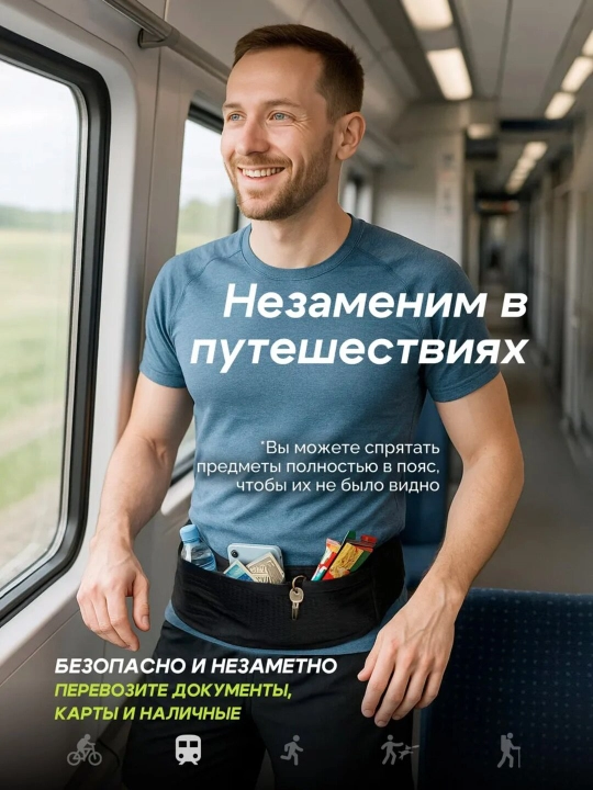 Универсальный спортивный пояс — для бега, фитнеса, йоги и путешествий