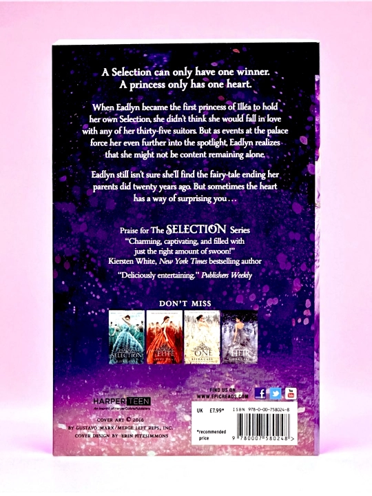 The Selection series, The Elite, One, Heir, Crown Kiera Cass