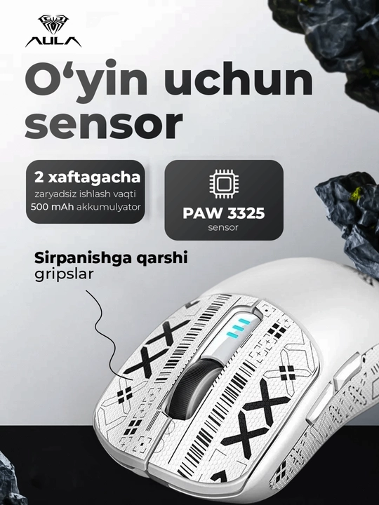 AULA SC580 kompyuter uchun simsiz sichqoncha, akkumulyatorli